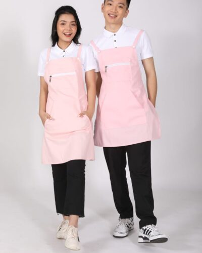 Tạp dề thiết kế cao cấp màu hồng