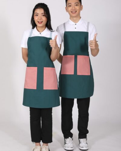 Tạp dề thiết kế cao cấp màu xanh