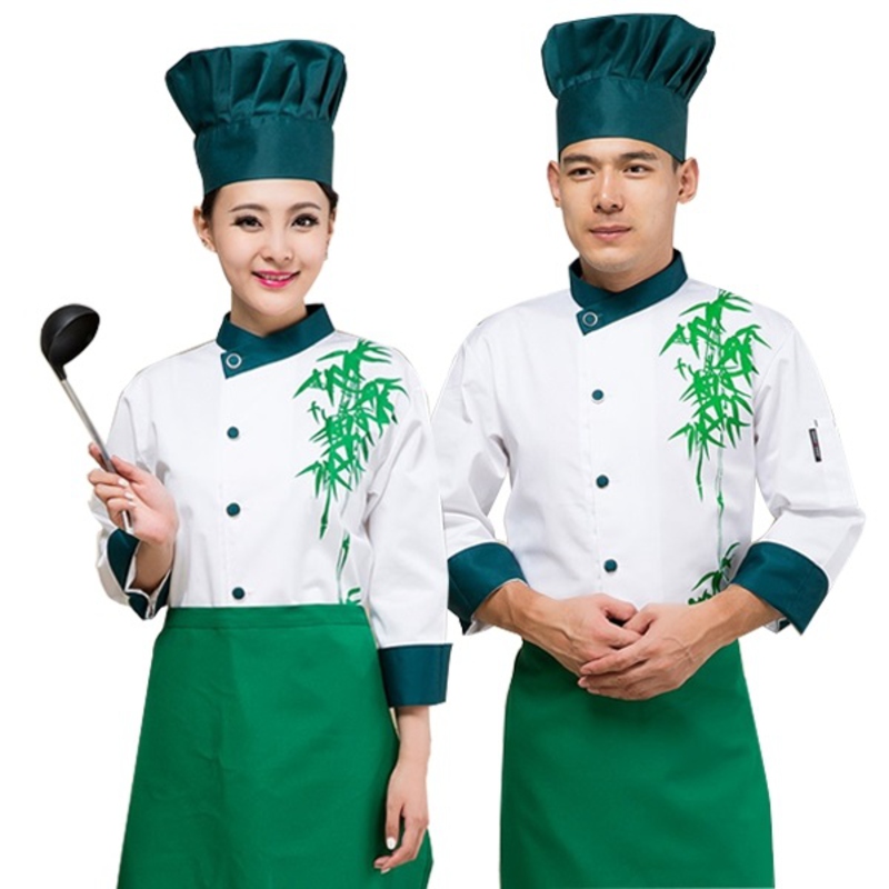 Áo bếp màu xanh là một trong những mẫu đồng phục bếp phổ biến nhất