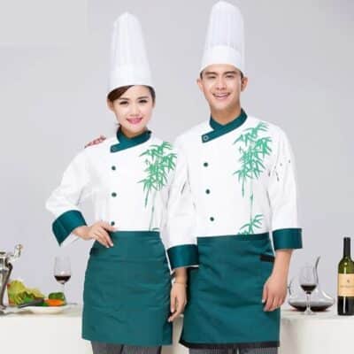 Tạp dề Thương hiệu nhận may áo bếp màu xanh bền đẹp