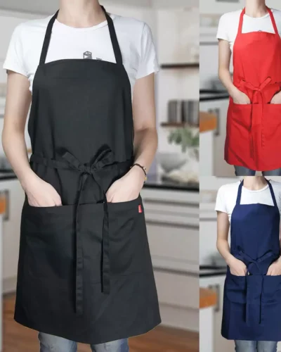 Phối tạp dề với áo phông, quần jean