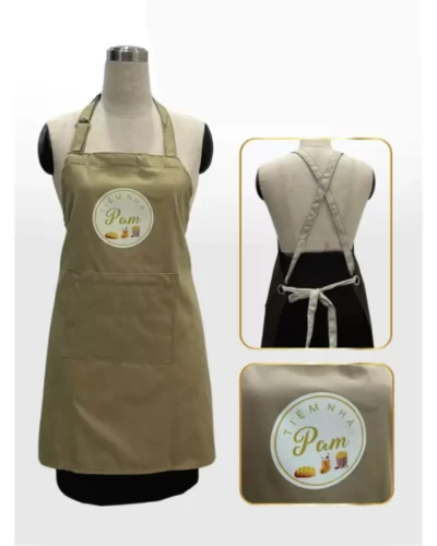 Tạp dề yếm màu nâu nhạt vải kaki rất được yêu thích