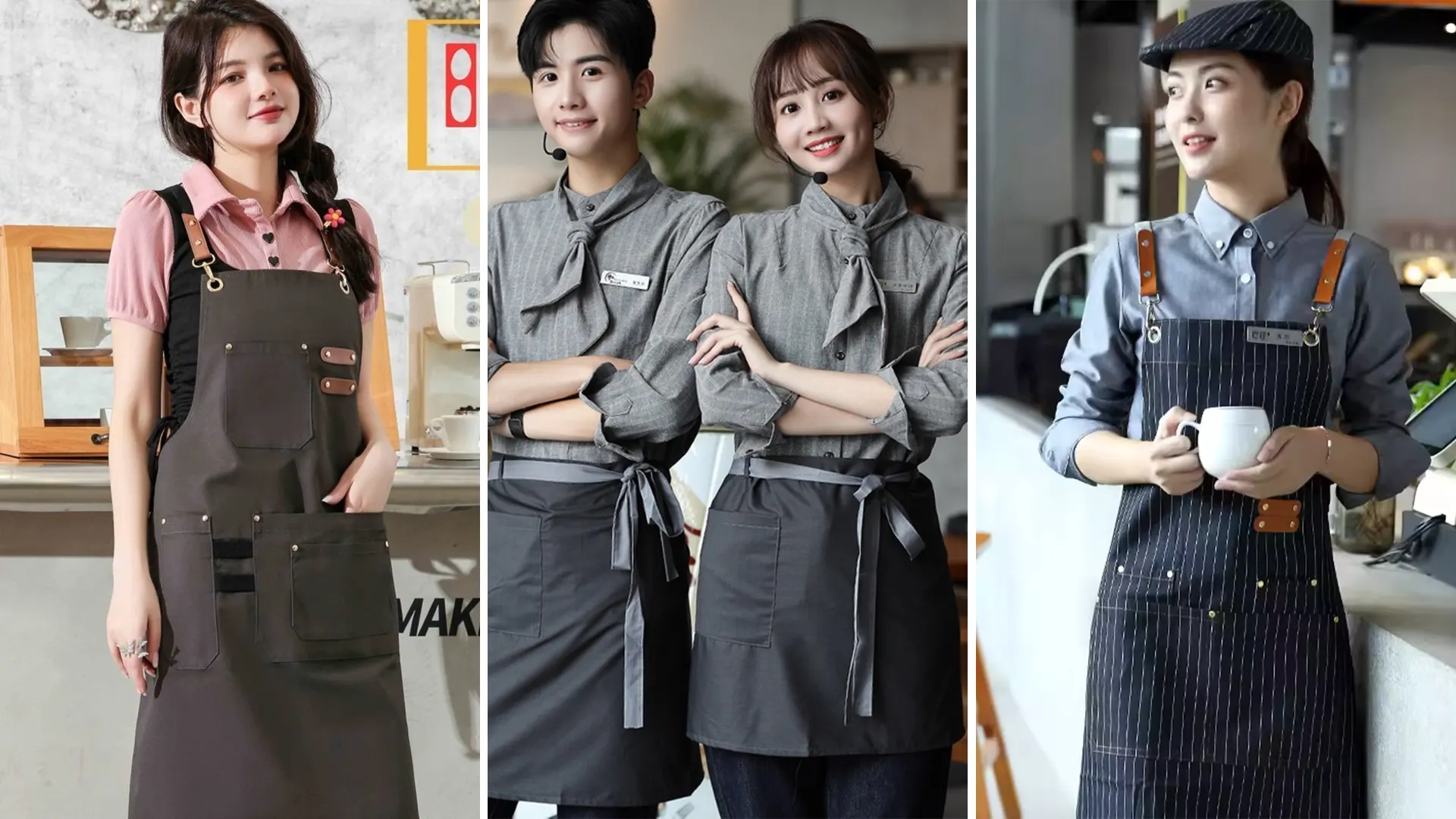 Các mẫu tạp dề quán trà sữa phổ biến hiện nay