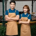 Mẫu Tạp Dề Yếm Màu Be Nhiều Túi Đa Năng