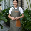 Mẫu tạp dề yếm vải kaki dành cho quán cà phê chuẩn form