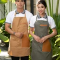 Mẫu Tạp Dề Yếm Vải Kaki Dành Cho Quán Cà Phê Thiết Kế Đẹp