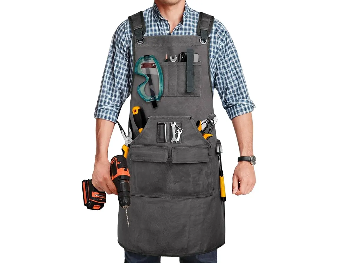 Mẫu tạp dề thợ mộc vải denim – Phong cách trẻ trung, vừa bền vừa thời trang