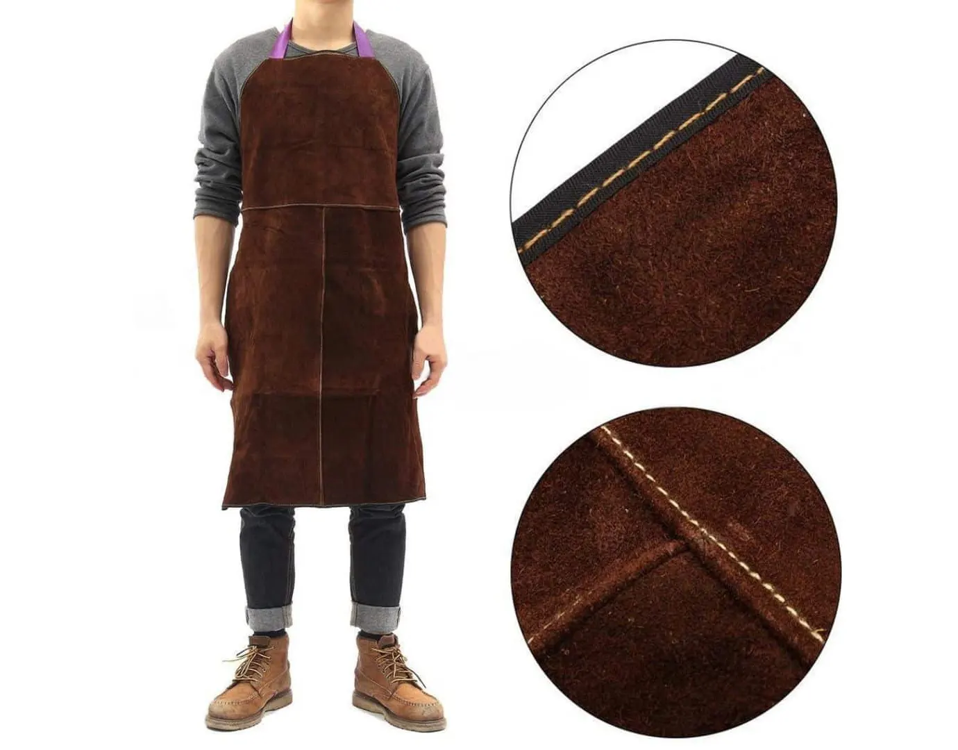 Mẫu tạp dề cho thợ hoàn kim vải PU/Bò