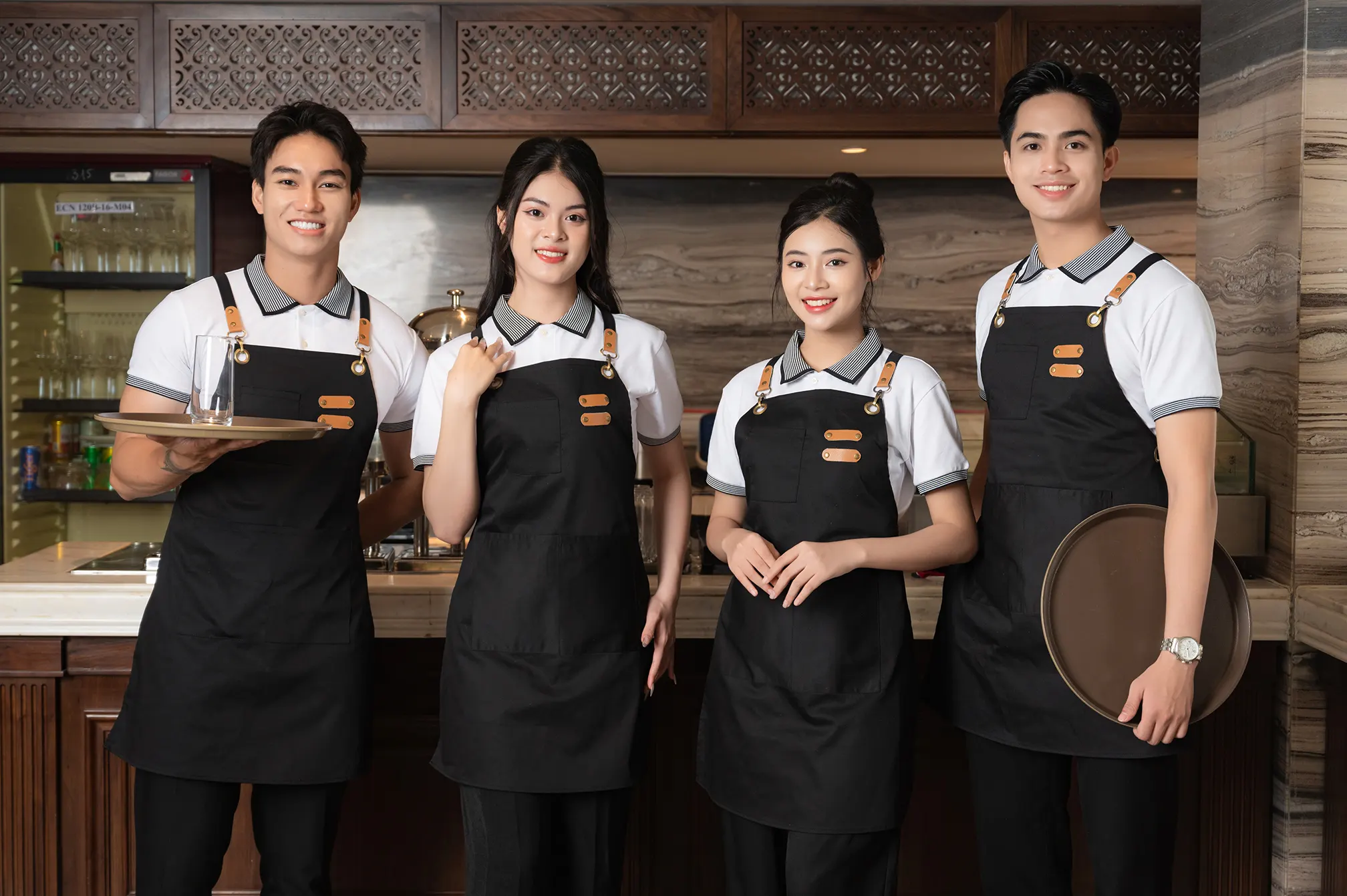 Mẫu tạp dề dài dành cho lớp học pha chế