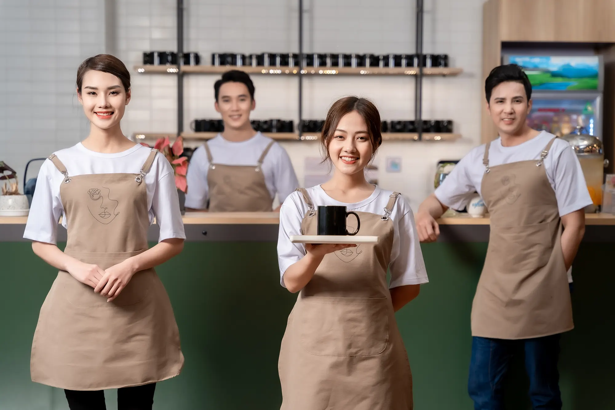 Mẫu tạp dề lớp học pha chế tiện lợi